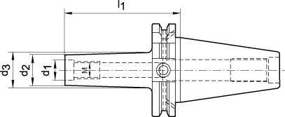 Fräserdorn für Einschraubfräser SK40 DIN69871AD/B M16x100mm FORTIS-4