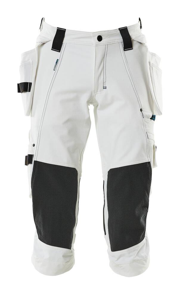 Dreiviertel-Hose mit Hängetaschen Weiß, C52-0