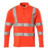 Polo-Shirt, Langarm Hi-vis Rot, 2XL