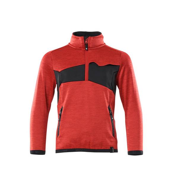 Fleecepullover für Kinder Verkehrsrot/Schwarz, 140