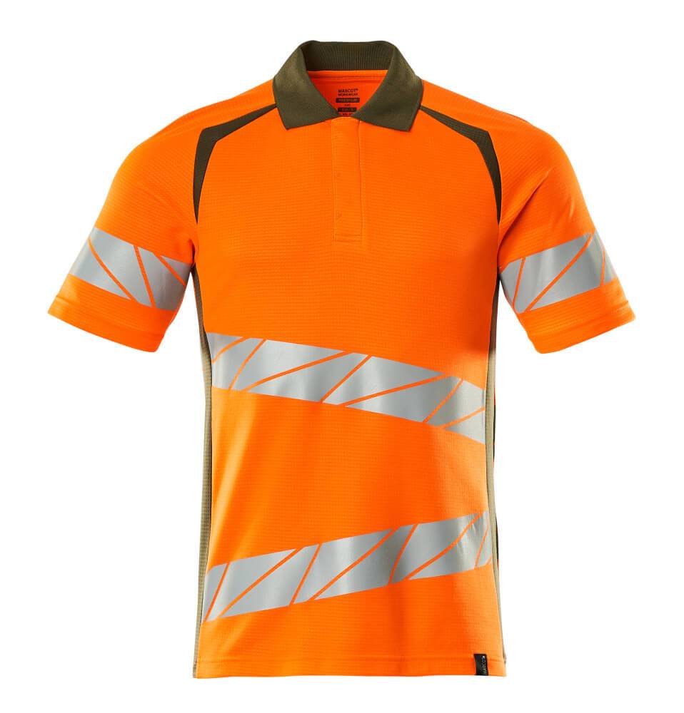 Mascot Polo-Shirt Hi-vis Orange/Moosgrün, S ONE-0