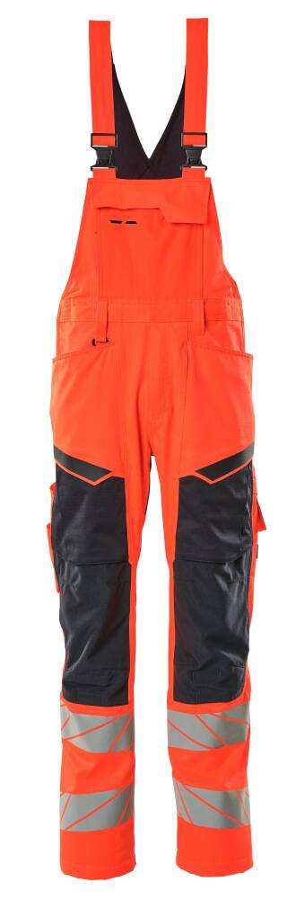 Mascot Latzhose mit Knietaschen Hi-vis Rot/Schwarzblau, 90C54-0