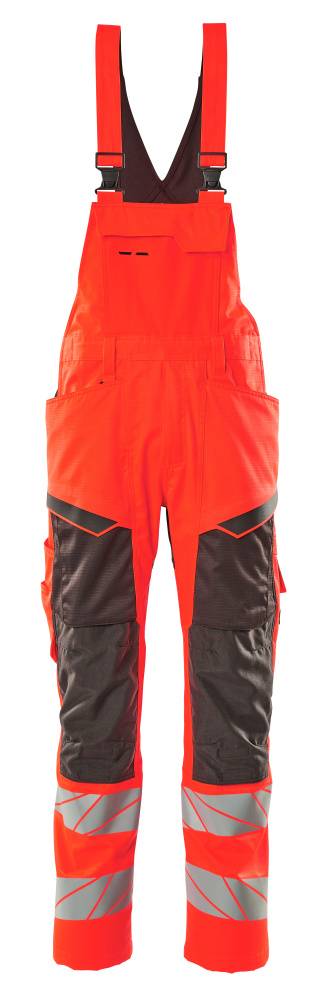 Mascot Latzhose mit Knietaschen Hi-vis Rot/Dunkelanthrazit, 76C54-0