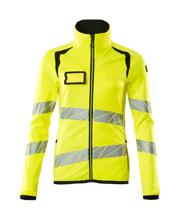 Fleecepullover mit Reißverschluss Hi-vis Gelb/Schwarz, XL