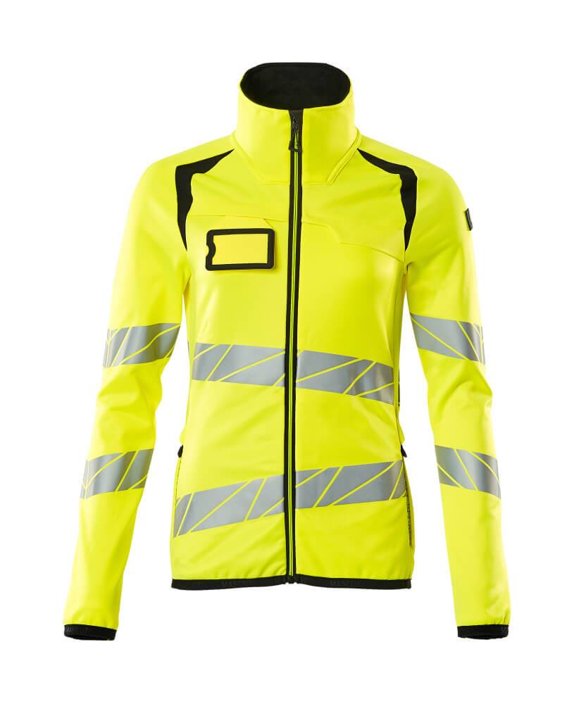 Fleecepullover mit Reißverschluss Hi-vis Gelb/Schwarz, XL-0