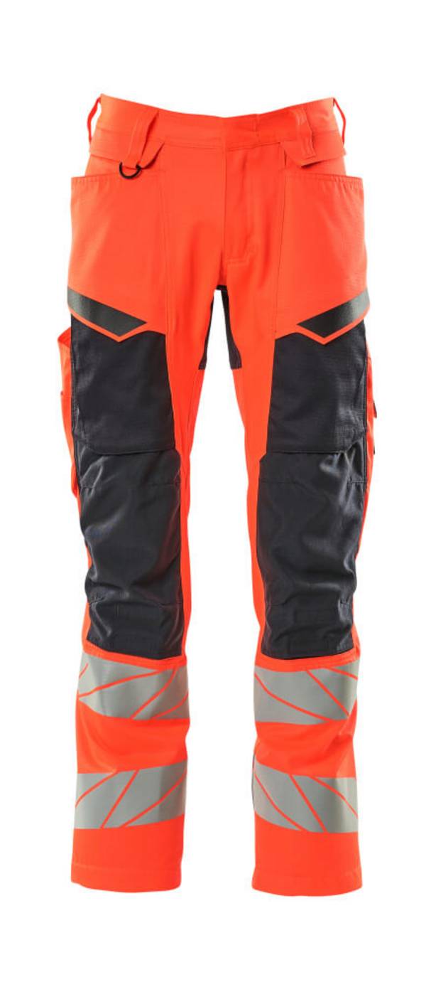 Mascot Hose mit Knietaschen Hi-vis Rot/Schwarzblau, 90C54