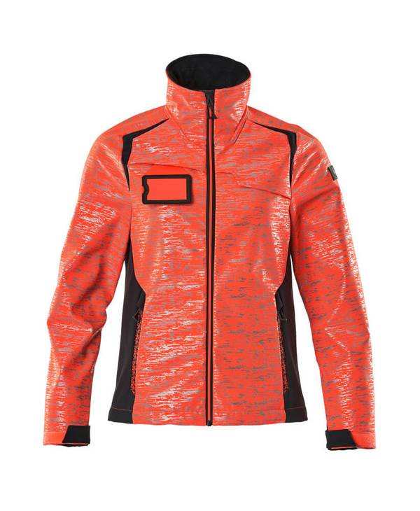 Softshell Jacke Hi-vis Rot/Schwarzblau, S
