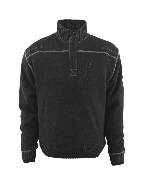 Mascot Strickpullover mit kurzem Reißverschluss MASCOT® Naxos Schwarz, 4XL