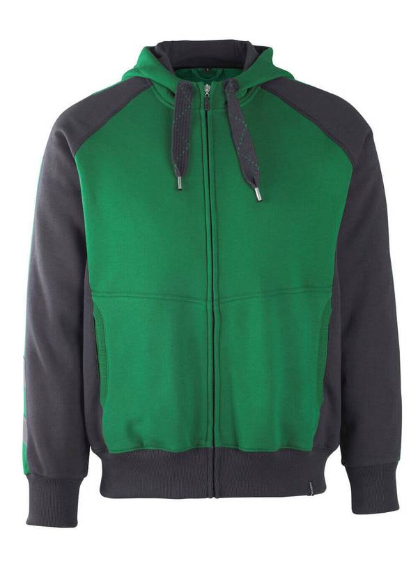 Mascot Kapuzensweatshirt mit Reißverschluss MASCOT® Wiesbaden Grün/Schwarz, XL