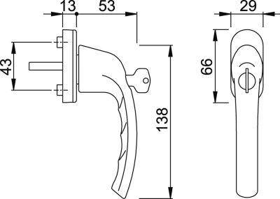 Fenstergriff abschl.0710SU26 100NM,F9016 NAW,32-4