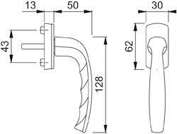Fenstergriff F1 0810/U10-2