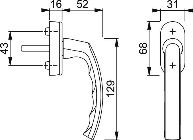 Fenstergriff 099/US952 F9 NA7501 7/032-042 9999-4