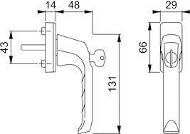 Fenstergriff abschl.013S /U34,F9 NA7501,32-2