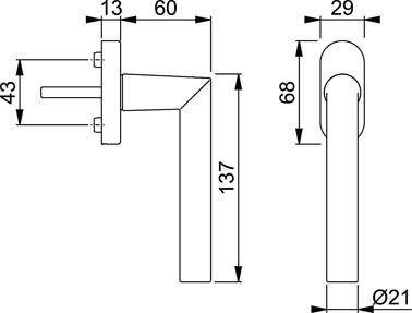Fenstergriff 0400/U30 F1 NA7503 7/037 9999 90-3