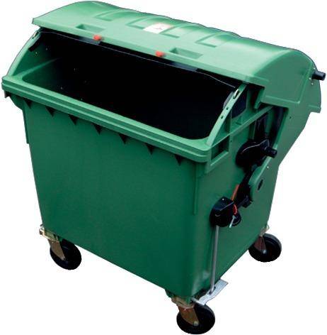 Müllcontainer Kunststoff 1,1 cbm Runddeckel grün-0