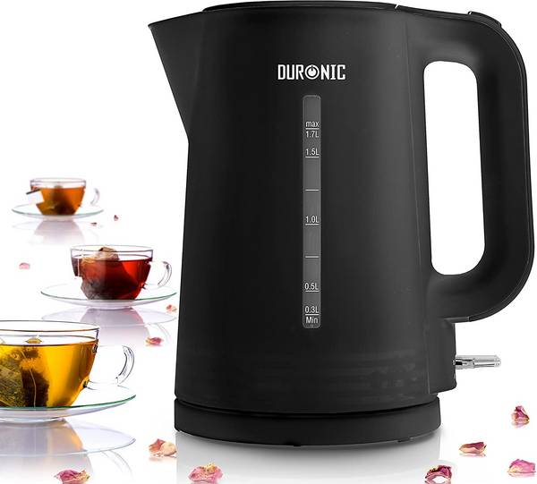 Duronic EK17 BK Wasserkocher - 1,7l Fassungsvermögen - 2200 Watt - Schnellkochend - Basis mit kabellosem Wasserkocher