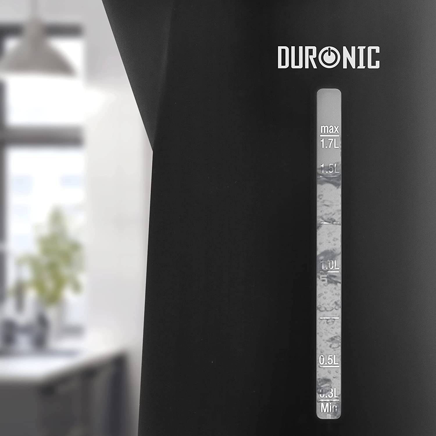 Duronic EK17 BK Wasserkocher - 1,7l Fassungsvermögen - 2200 Watt - Schnellkochend - Basis mit kabellosem Wasserkocher-2