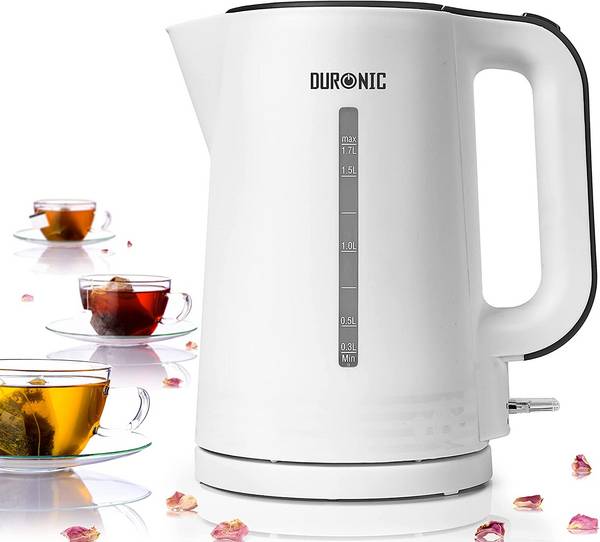 Duronic EK17 WE Wasserkocher - 1,7l Fassungsvermögen - 2200 Watt - Schnellkochend - Basis mit kabellosem Wasserkocher