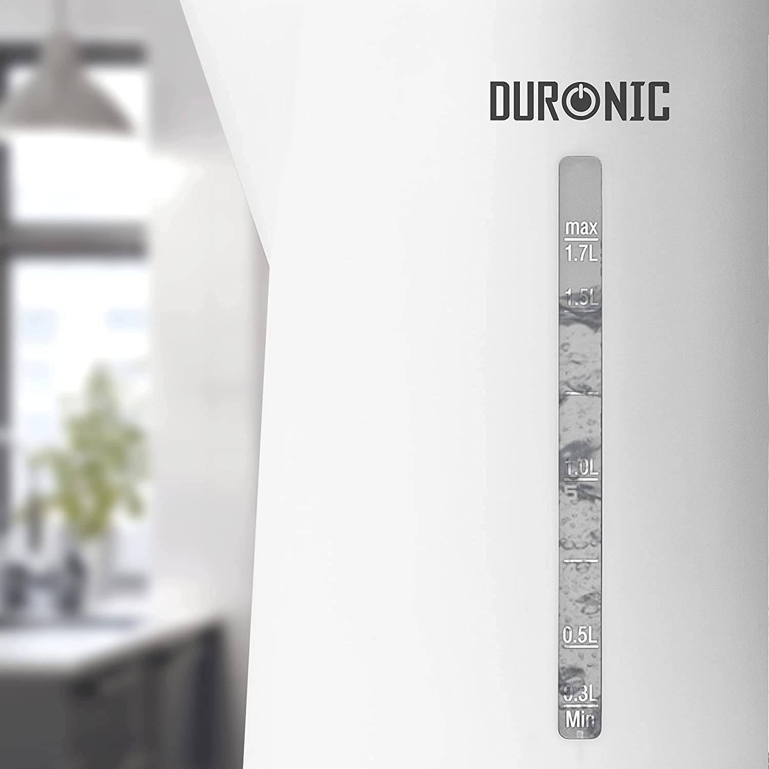 Duronic EK17 WE Wasserkocher - 1,7l Fassungsvermögen - 2200 Watt - Schnellkochend - Basis mit kabellosem Wasserkocher-1
