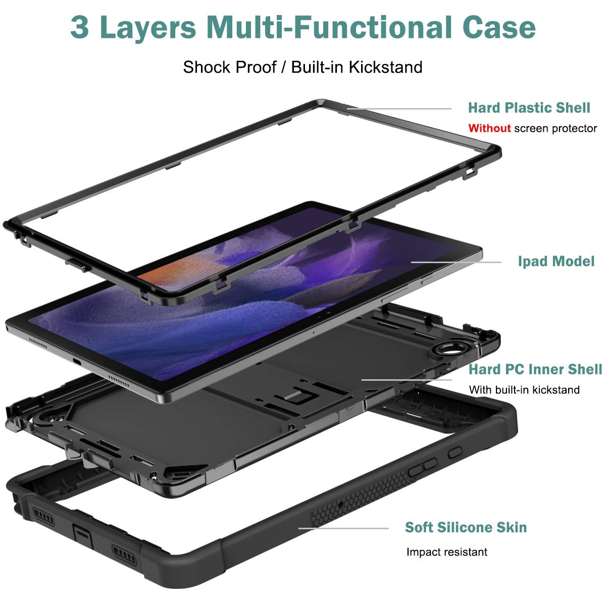 Für Samsung Galaxy Tab A8 2021 Schwarz Tablet Tasche Etuis Case Hülle Cover Neu-1