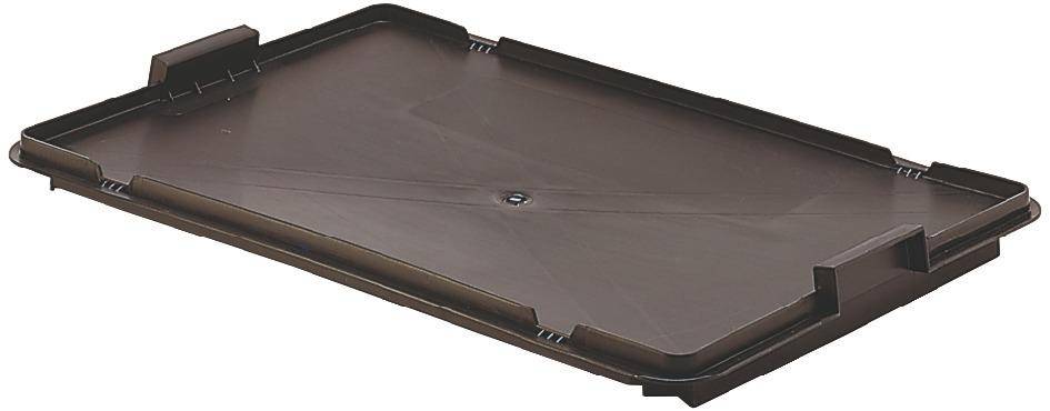 Deckel L600xB400mm schwarz PP f.Drehstapelbehälter LA-KA-PE-0