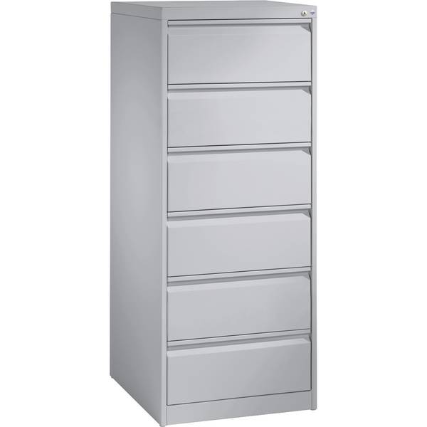 Karteikartenschrank ACURADO 2-bahnig 6 Schübe weißaluminium. C+P 54575649