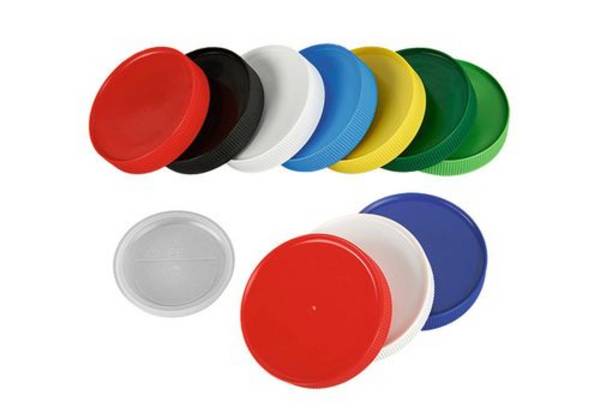 Schraubverschluss für  90 mm, PE-HD, inkl. Dichtung, blau, 12 Stück