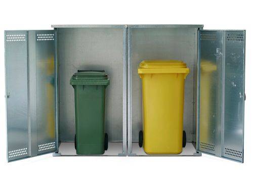 Anbau-Box Vario, verzinkt, für Mülltonnen bis 360 Liter, inkl. Rückwand-4