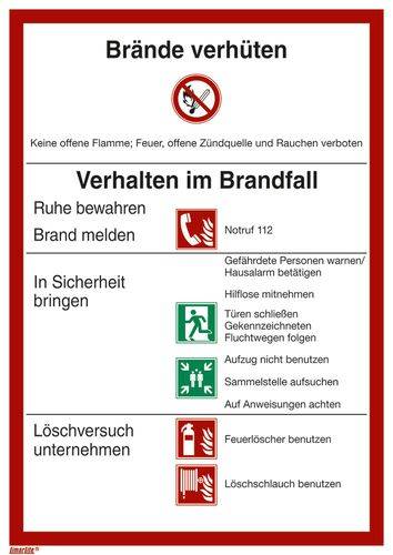 Sicherheitsaushang "Brandschutzordnung" nach ISO 7010, Kunststoff, langnachleuchtend, 210x300 mm-0