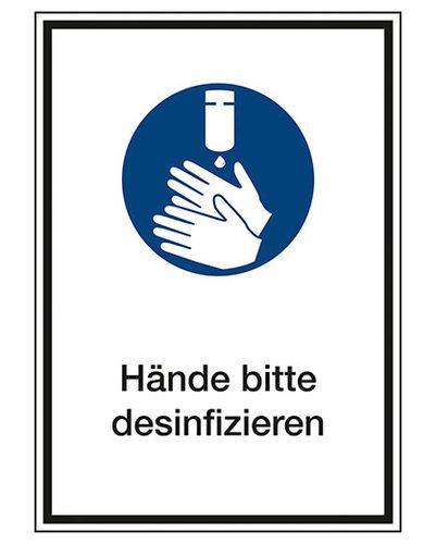 Kombi Schild "Hände desinfizieren", Kunststoff, 210 x 297 mm-0