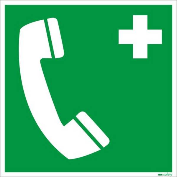 Rettungszeichen Notruftelefon VE 10 Stk Folie 150 x 150 mm. H. Marahrens Sicherheits- | Industrie- u.