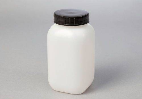 Weithalsflaschen aus HDPE, eckig, natur-transparent, 950 ml, 12 Stück-2