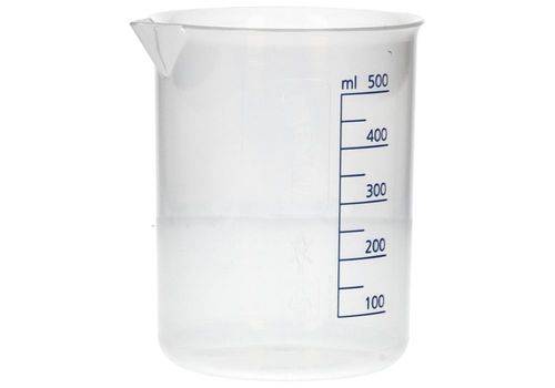 Griffinbecher aus PP, Laborbecher mit aufgedruckter blauer Volumenskala, 500 ml, 12 Stück-2