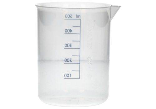 Griffinbecher aus PP, Laborbecher mit aufgedruckter blauer Volumenskala, 500 ml, 12 Stück-3