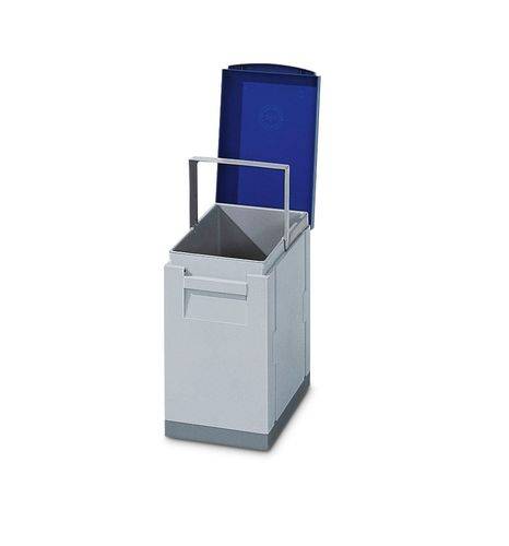 Wertstoffsammelstation, mit gelbem Klappdeckel, 15 Liter Volumen-0