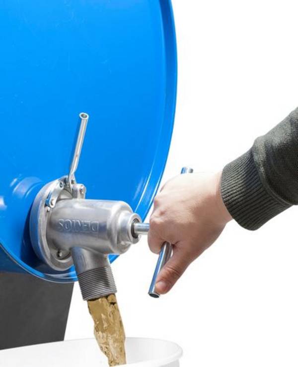 Fasswerkzeug aus rostfreiem Stahl / Aluminium für Gebinde mit 2"-Gewinde, selbstschließend