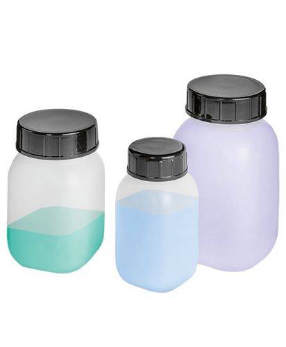 Weithalsflaschen aus HDPE, eckig, natur-transparent, 100 ml, 30 Stück-0