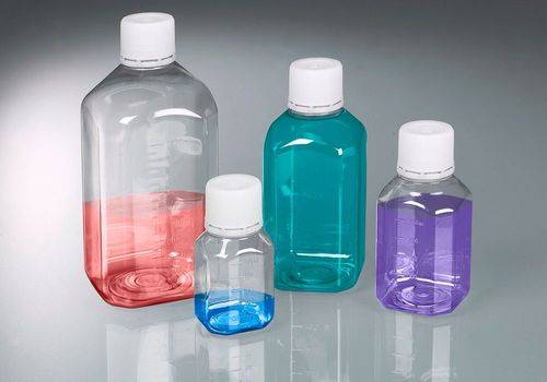 Laborflaschen aus PET, steril, glasklar, mit Schraubverschluss mit Graduierung 250 ml, 24 Stück-3