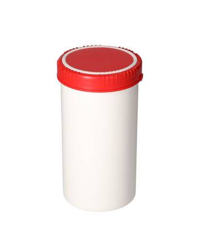 Kunststoffdosen aus HDPE mit Deckel, rund, natur-transparent, 1300 ml, mit UN-Zulassung, 5 Stück-0