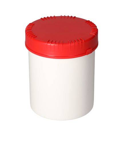Kunststoffdosen aus HDPE mit Deckel, rund, natur-transparent, 1500 ml, mit UN-Zulassung, 5 Stück-0