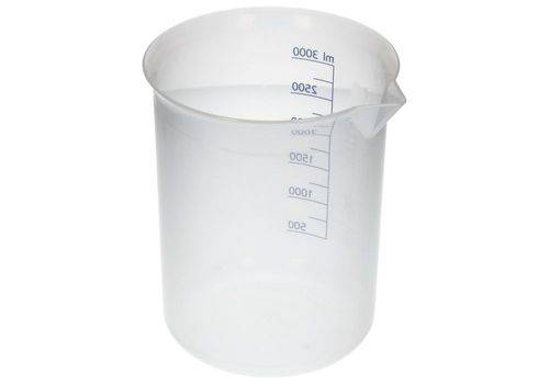 Griffinbecher aus PP, Laborbecher mit aufgedruckter blauer Volumenskala, 3000ml, 6 Stück-4