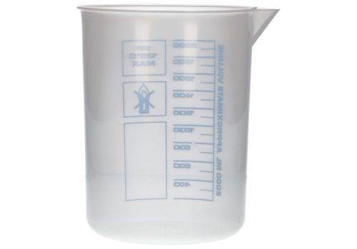 Griffinbecher aus PP, Laborbecher mit aufgedruckter blauer Volumenskala, 2000ml, 6 Stück-4