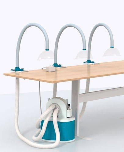 Absaugventilator mit Filterelement, 3 Absaugarme, inkl. Kugelhaube und Tischklemme, Typ AV 1500-1