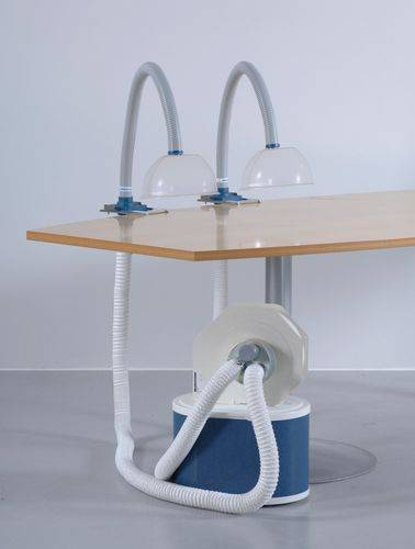 Absaugventilator mit Filterelement, 2 Absaugarme, inkl. Kugelhaube und Tischklemme, Typ AV 1000-0