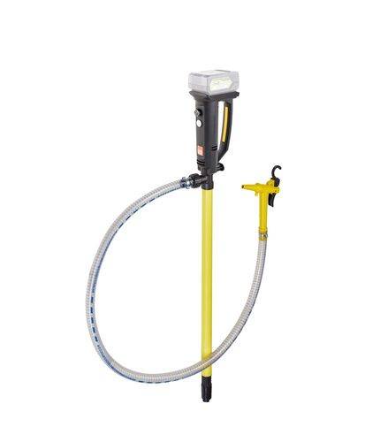 Akku-Pumpe B2 aus PP, für Chemikalien, 260 W, 1000 mm Tauchtiefe, Schlauch 1,5 m, Zapfventil-0