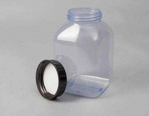 Weithalsflaschen aus PVC, eckig, natur-transparent, 2000 ml, 6 Stück-0