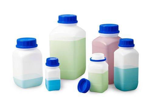Weithalsflaschen aus HDPE, eckig, natur-transparent, 4000 ml, mit UN-Zulassung, 12 Stück-3
