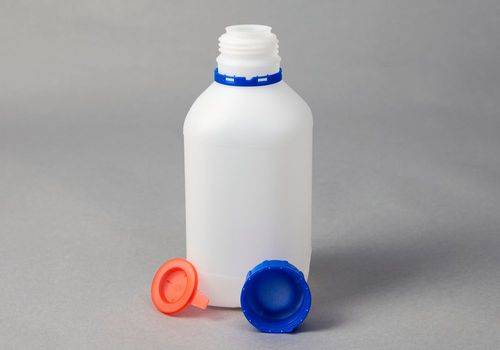 Enghalsflaschen aus HDPE, rund, natur-transparent, 500 ml, mit UN-Zulassung, 12 Stück-2