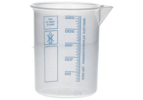 Griffinbecher aus PP, Laborbecher mit aufgedruckter blauer Volumenskala, 250 ml, 24 Stück-2