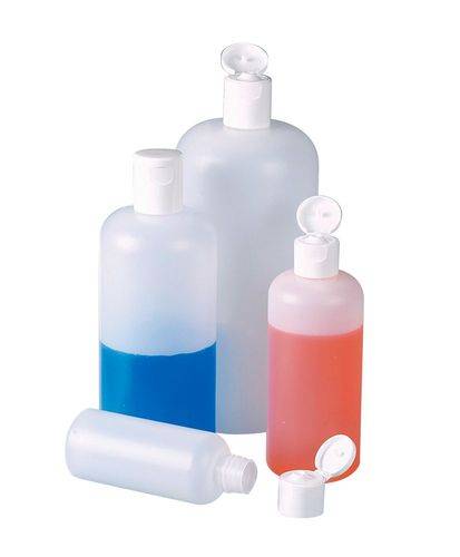 Rundflaschen aus HDPE, mit Klappverschluss 250 ml, 10 Stück-2